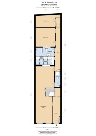 Floorplan - Oude Singel 76, 2312 RD Leiden